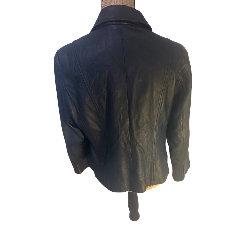 VTG Pamela McCoy Collections Black Leather Jacket Women’s Large Western Y2K Boho - Picture 2 of 16